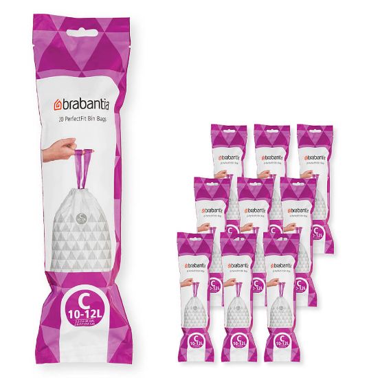 Снимка на Торба за кош Brabantia PerfectFit Sort&Go/Silent/Touch размер C, 10-12L, 200 броя, кутия