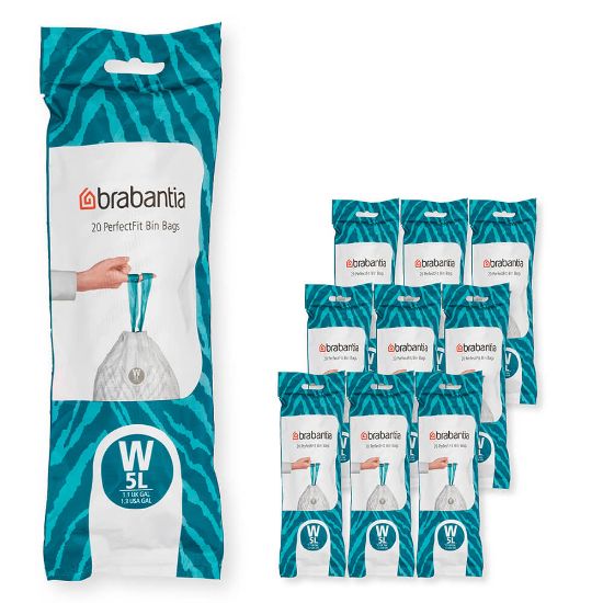 Снимка на Торба за кош Brabantia PerfectFit NewIcon размер W, 5L, 200 броя, кутия