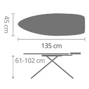 Снимка на Маса за гладене Brabantia D 135x45cm с топлоустойчива зона за ютия, PerfectFlow Spring Bubbles