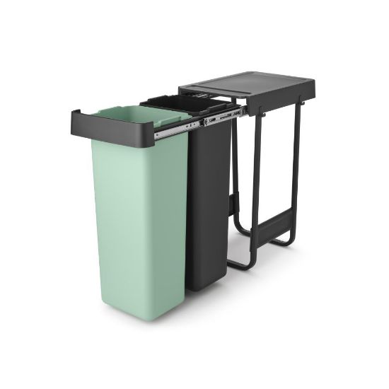 Снимка на Кош за смет за разделно събиране Brabantia Sort&Go 2x30L, Dark Grey & Jade Green