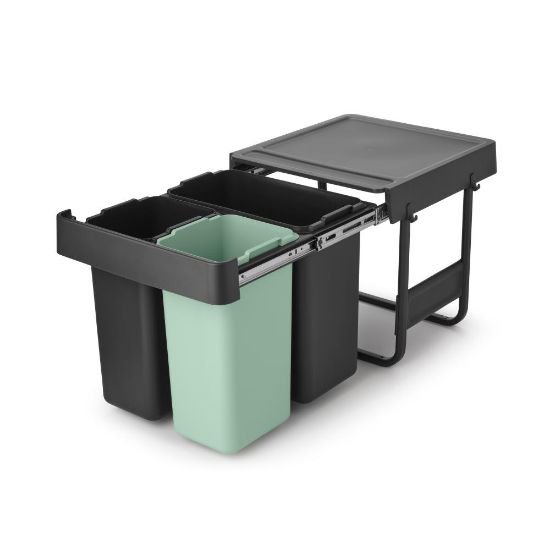 Снимка на Кош за смет за разделно събиране Brabantia Sort&Go 2x10L+20L, Dark Grey & Jade Green