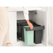 Снимка на Кош за смет за разделно събиране Brabantia Sort&Go 2x10L+20L, Dark Grey & Jade Green