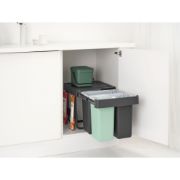 Снимка на Кош за смет за разделно събиране Brabantia Sort&Go 2x10L+20L, Dark Grey & Jade Green