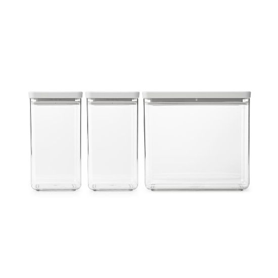 Снимка на Кутии за съхранение на продукти комплект Brabantia Tasty+ Stackable 2x1.6L+1x3.5L Light Grey