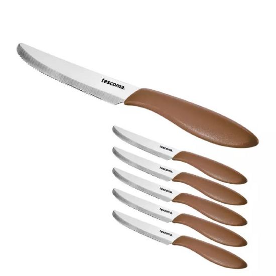 Снимка на Комплект приборни ножове Tescoma Presto 12cm, 6 броя, кафяв