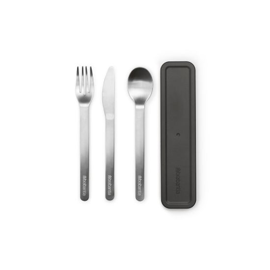 Снимка на Комплект прибори за хранене Brabantia Make&Take 3 части, Dark Grey