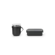 Снимка на Комплект за обяд Brabantia Make&Take 2 части, Dark Grey, чаша и кутия