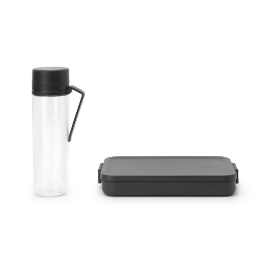 Снимка на Комплект за обяд Brabantia Make&Take 2 части, Dark Grey, бутилка и кутия
