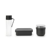 Снимка на Комплект за закуска Brabantia Make&Take 3 части, Dark Grey, бутилка,купа,кутия