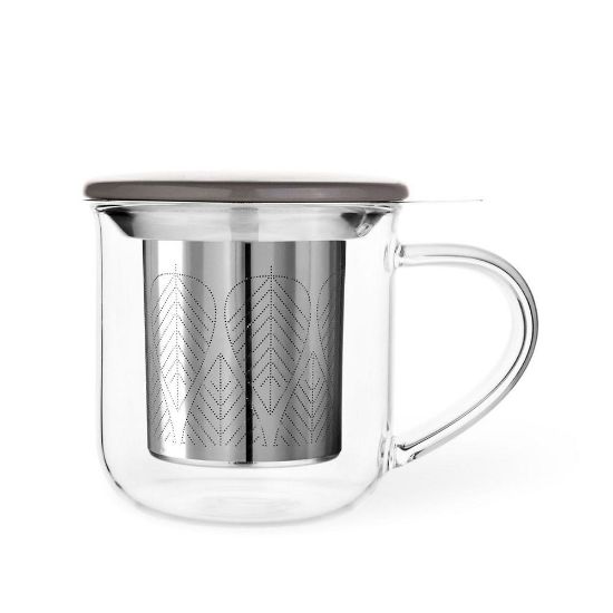 Снимка на Чаша за чай с цедка VIVA Minima 400ml, сиво капаче за запарка