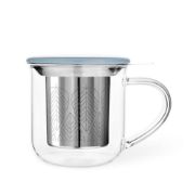 Снимка на Чаша за чай с цедка VIVA Minima 400ml, синьо капаче за запарка