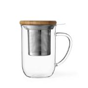 Снимка на Чаша за чай с цедка VIVA Minima 500ml, бамбуково капаче за запарка