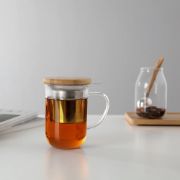 Снимка на Чаша за чай с цедка VIVA Minima 500ml, бамбуково капаче за запарка