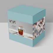 Снимка на Чаша за чай с цедка VIVA Minima 500ml, бамбуково капаче за запарка