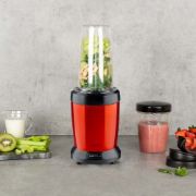 Снимка на Нутри блендер Homa HNB-1299 Rossy, 1200W, 6 ножа, 2 чаши, червен