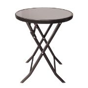 Снимка на Маса Muhler D60xH74cm, сгъваема, стъклен плот