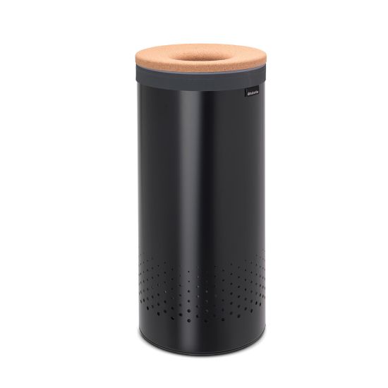 Снимка на Кош за пране Brabantia 35L, Matt Black, корков капак