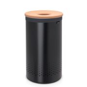Снимка на Кош за пране Brabantia 60L, Matt Black, корков капак