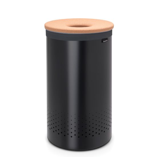 Снимка на Кош за пране Brabantia 60L, Matt Black, корков капак