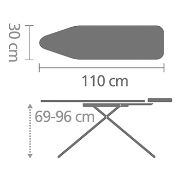 Снимка на Маса за гладене Brabantia A 110x30cm с поставка за ютия, Calm Rustle