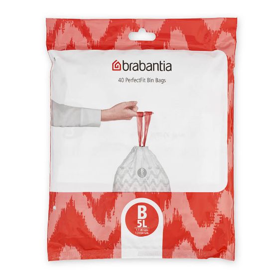 Снимка на Торба за кош Brabantia PerfectFit Slide/Paper Bin размер B, 5L, 40 броя, пакет