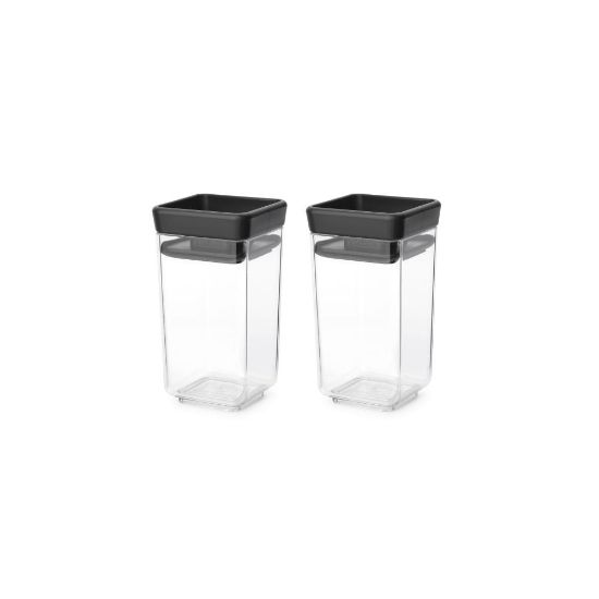 Снимка на Бурканчета за съхранение на подправки комплект Brabantia Tasty+ Stackable 2x0.15L Dark Grey