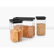 Снимка на Кутии за съхранение на продукти комплект Brabantia Tasty+ Stackable 2x1.6L+1x3.5L Dark Grey