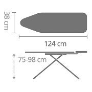 Снимка на Маса за гладене Brabantia B 124x38cm с поставка за парогенератор, PerfectFlow Spring Bubbles