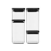 Снимка на Комплект буркани Brabantia Tasty+ (2х0.7L и 2x1.6L), 4 броя ,Dark Grey Lid