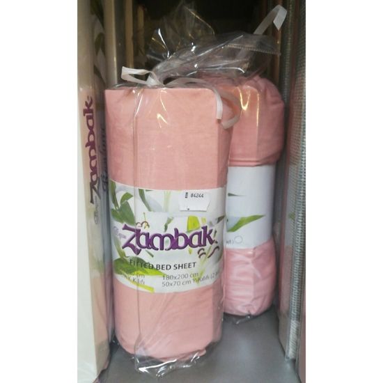 Снимка на Чаршаф с ластик 100x200 см + калъфка Cylinder Powder ZAMBAK