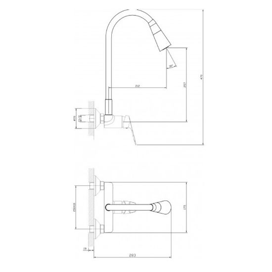 Снимка на Месингов смесител Linni white matt INTER CERAMIC