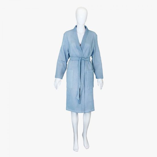 Снимка на Халат Waffle за SPA размер L/XL син BULGARIA TEX