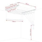Снимка на Таванен простор (простир) 6x200 см бял SEPIO