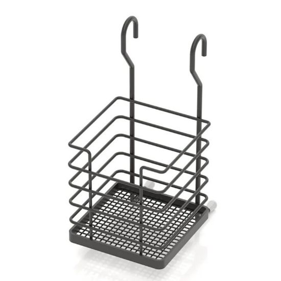 Снимка на Поставка за закачане 10x10x22 см мат черна TEKNO TEL