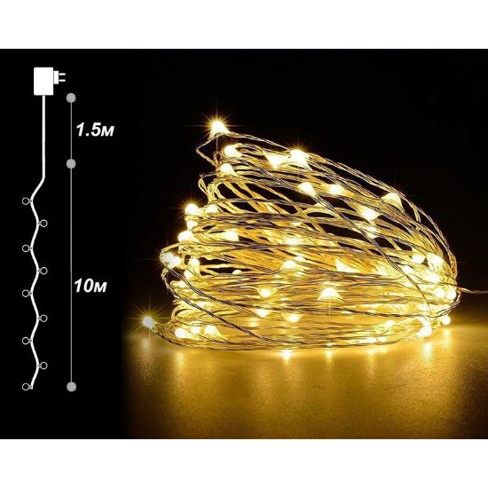 Снимка на Гирлянд Купър 10 м 100 топло бели LED лампички ENIGMA