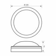 Снимка на LED плафониера Mezzo/R 18 W IP65 черна VIVALUX