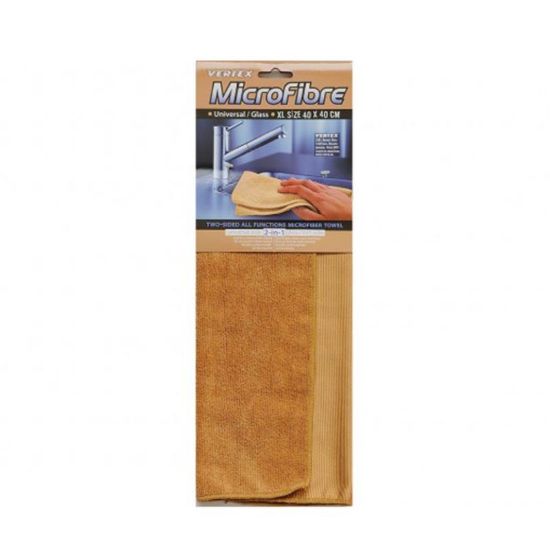 Снимка на Двустранна микрофибърна кърпа 40x40 см кафява VERTEX
