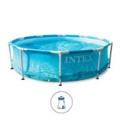 Снимка на Басейн с метална рамка и с помпа и филтър 305x76 см INTEX