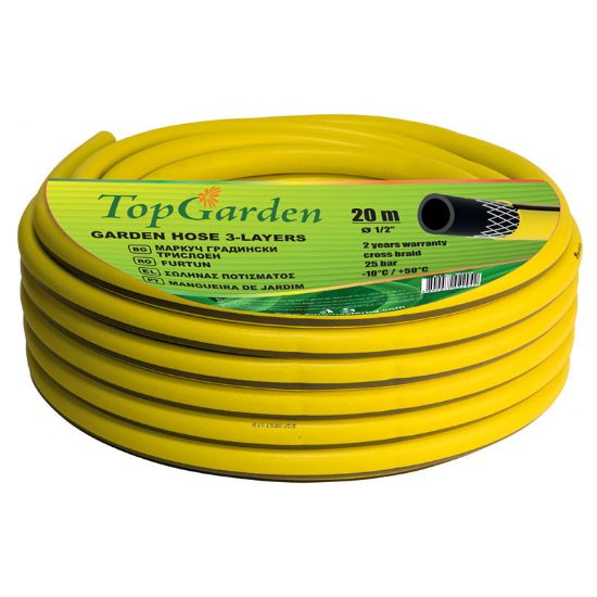 Снимка на Градински трислоен маркуч 1/2" 50 м TOP GARDEN