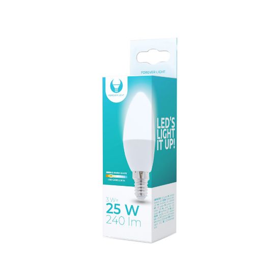 Снимка на LED крушка свещ Е14 C37 3 W 3000K FOREVER