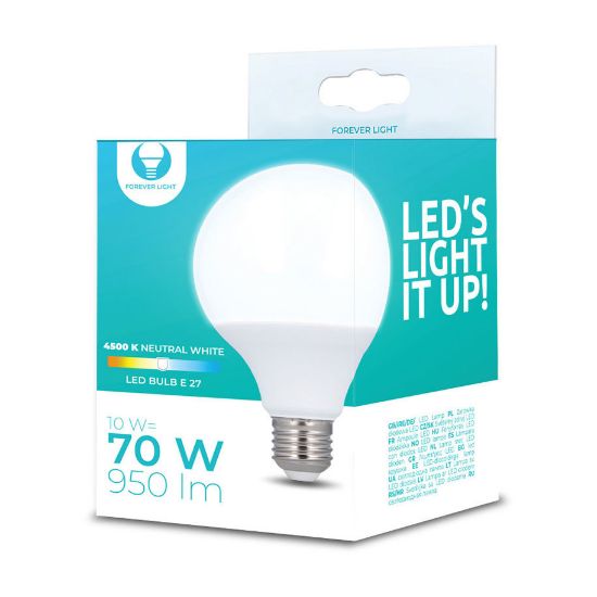 Снимка на LED крушка - глобус - Е27 10W 4500K FOREVER