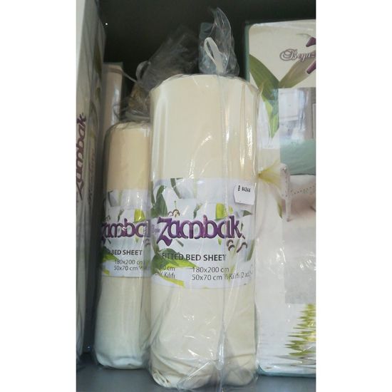 Снимка на Чаршаф с ластик 100x200 см + калъфка Cylinder Cream ZAMBAK