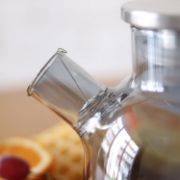 Снимка на Стъклен чайник с метални цедка и капак 1 л