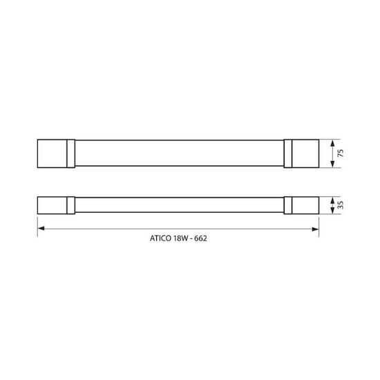Снимка на LED осветително тяло Аtico 18 W 60 см 6400 K IP65 VIVALUX