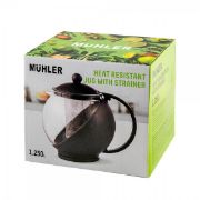 Снимка на Кана с цедка 1.25 л черна MUHLER