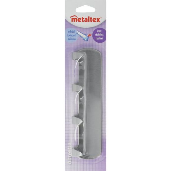 Снимка на Самозалепваща се стойка с 4 кукички Barrette Inox METALTEX