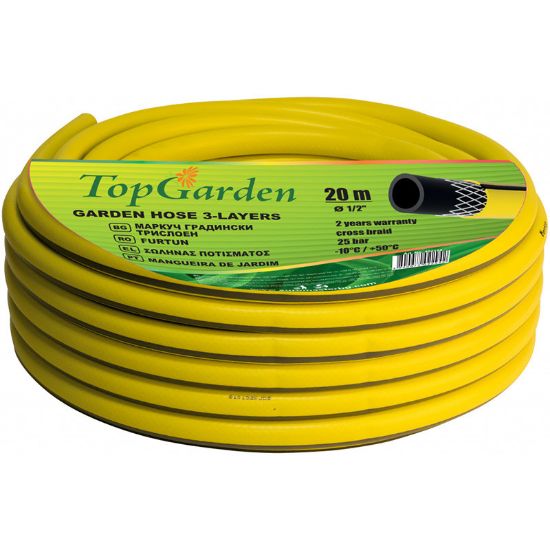 Снимка на Градински трислоен маркуч 1/2" 30 м  TOP GARDEN